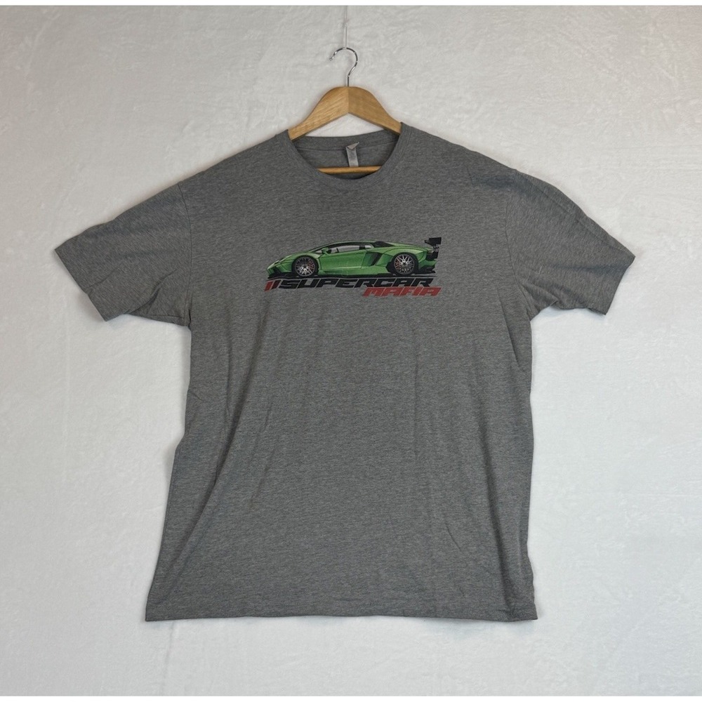 Men's Gray Supercar Mafia Racer Lamborghini T-Shirt Size XL‎